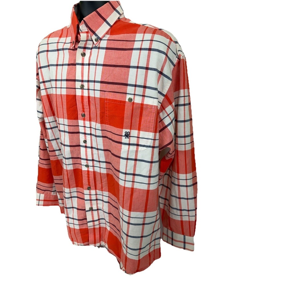 Vintage Wrangler 20x Western Shirt Xl‎ Mens Button Down Orange White - Picture 3 of 7